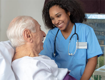 Nurse with patient